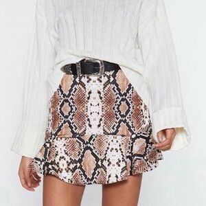 NASTY GAL Snake Print Mini Skirt